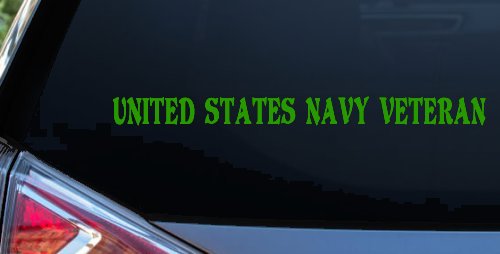 United States Navy Veteran Military Car or Truck Window Decal Sticker (Lime)