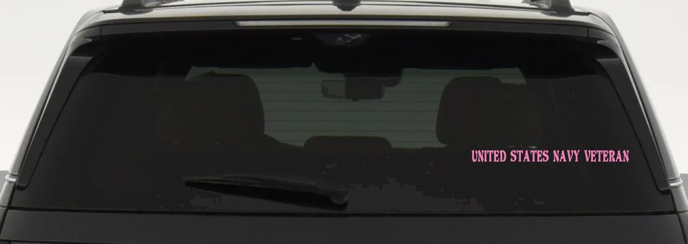 United States Navy Veteran Military Car or Truck Window Decal Sticker (Pink)