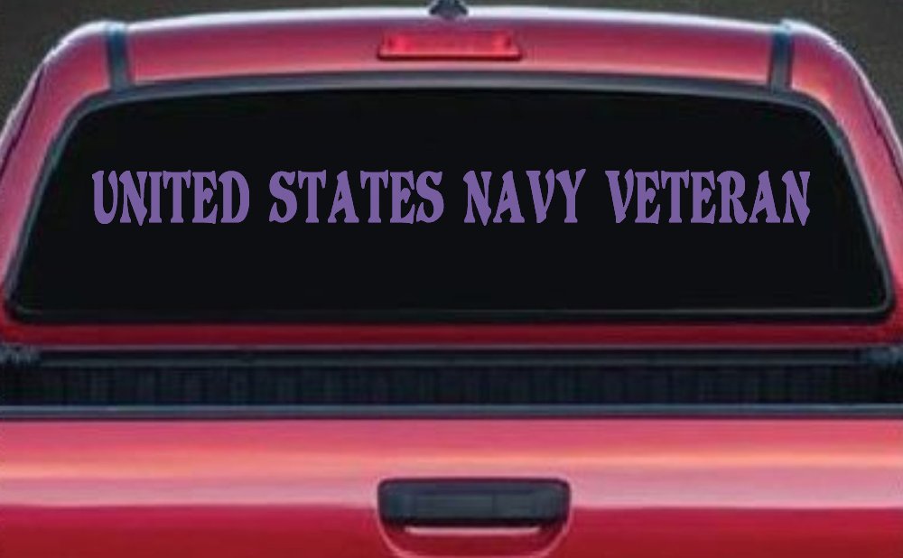 United States Navy Veteran Military Car or Truck Window Decal Sticker (Purple)