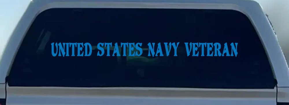 United States Navy Veteran Military Car or Truck Window Decal Sticker (Sky Blue)