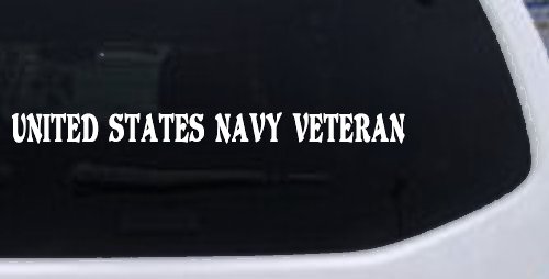United States Navy Veteran Military Car or Truck Window Decal Sticker (White)