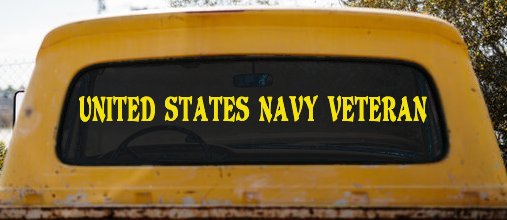 United States Navy Veteran Military Car or Truck Window Decal Sticker (Yellow)