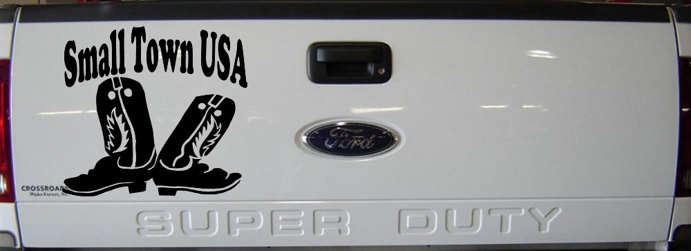 Small Town USA Boots Country Car or Truck Window Decal Sticker