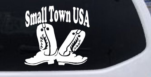Small Town USA Boots Country Car or Truck Window Decal Sticker
