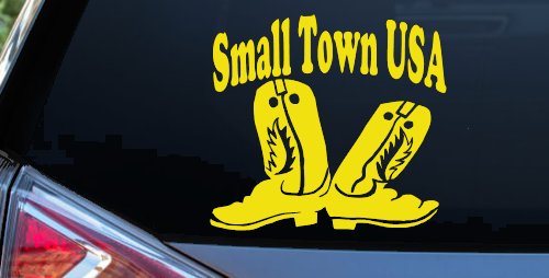 Small Town USA Boots Country Car or Truck Window Decal Sticker