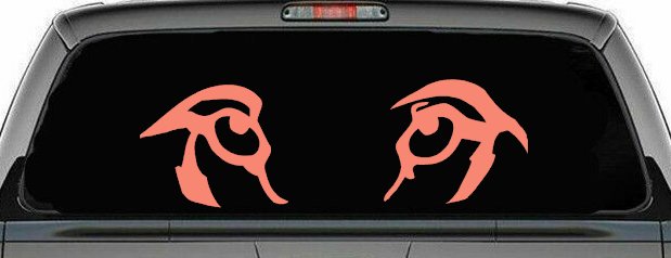 Wolf Eyes Car or Truck Window Decal Sticker (Coral)