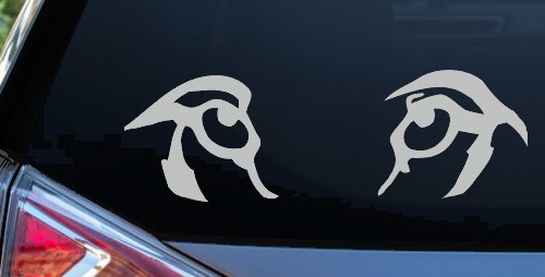 Wolf Eyes Car or Truck Window Decal Sticker (Light Gray)