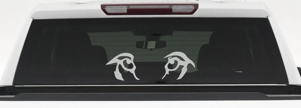 Wolf Eyes Car or Truck Window Decal Sticker (Light Gray)