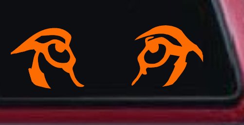 Wolf Eyes Car or Truck Window Vinyl Decal Sticker (Orange)