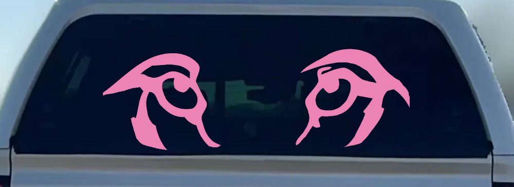 Wolf Eyes Car or Truck Window Vinyl Decal Sticker (Pink)