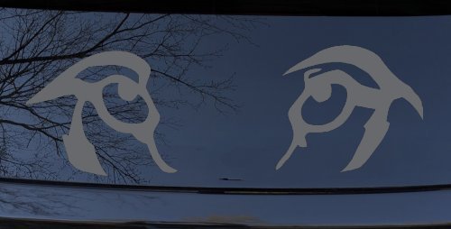 Wolf Eyes Car or Truck Window Decal Sticker (Silver)