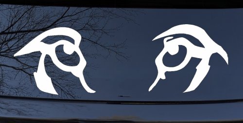 Wolf Eyes Car or Truck Window Decal Sticker (White)