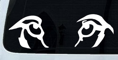 Wolf Eyes Car or Truck Window Decal Sticker (White)