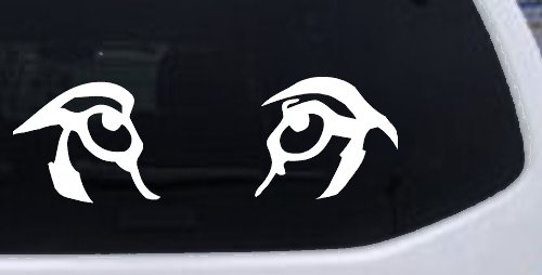 Wolf Eyes Car or Truck Window Decal Sticker (White)