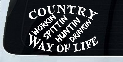 Country Way Of Life Car or Truck Window Vinyl Decal Sticker (White)