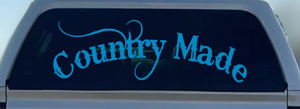 Country Made Car or Truck Window Decal Sticker (Blue)