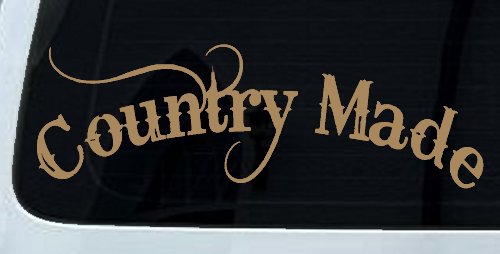 Country Made Car or Truck Window Vinyl Decal Sticker (Light Brown)