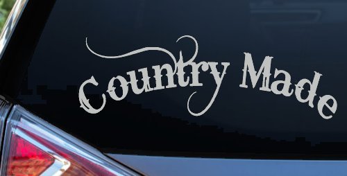 Country Made Car or Truck Window Vinyl Decal Sticker (Light Gray)