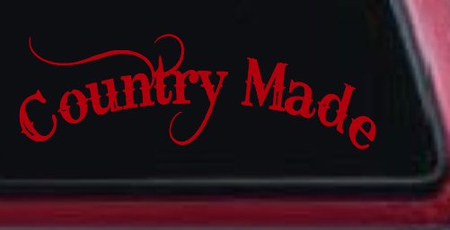 Country Made Car or Truck Window Vinyl Decal Sticker (Red)