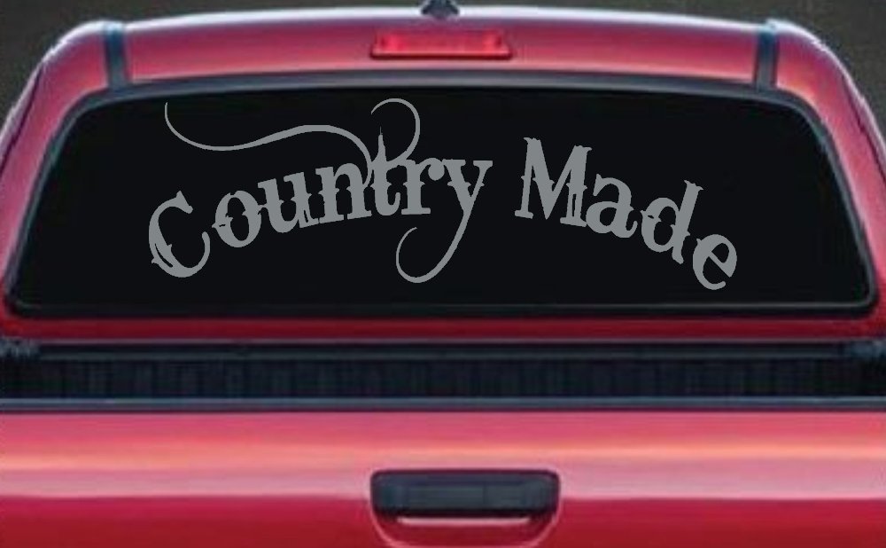 Country Made Car or Truck Window Decal Sticker (Telegrey)