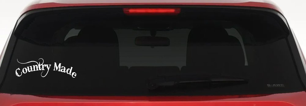 Country Made Car or Truck Window Decal Sticker (White)