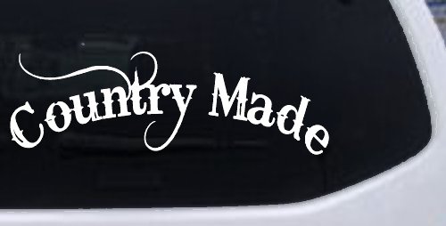 Country Made Car or Truck Window Decal Sticker (White)