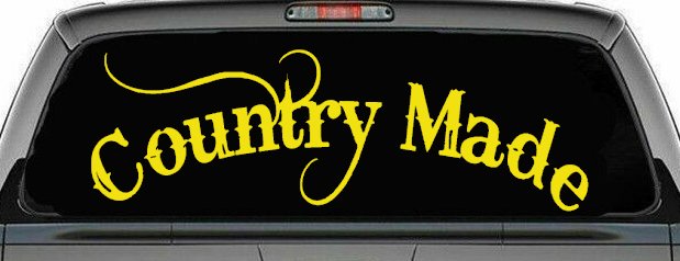Country Made Car or Truck Window Decal Sticker (Yellow)