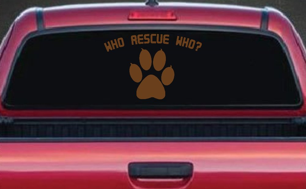 Who Rescue Who Dog or Cat Adoption Car or Truck Window Decal Sticker