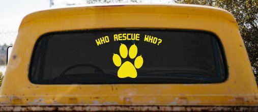 Who Rescue Who Dog or Cat Adoption Car or Truck Window Decal Sticker