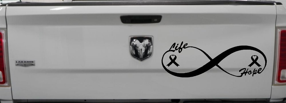 Infinity Life and Hope Breast Cancer Awareness Car or Truck Window Decal Sticker