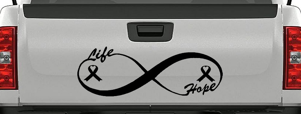 Infinity Life and Hope Breast Cancer Awareness Car or Truck Window Decal Sticker