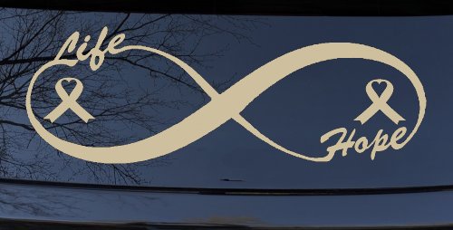 Infinity Life and Hope Breast Cancer Awareness Car or Truck Window Decal Sticker
