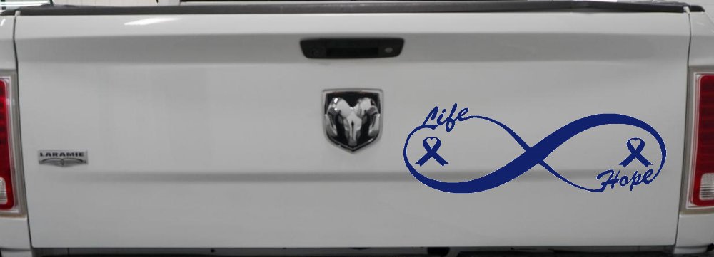 Infinity Life and Hope Breast Cancer Awareness Car or Truck Window Decal Sticker
