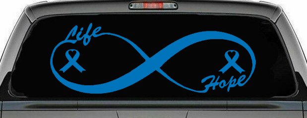 Infinity Life and Hope Breast Cancer Awareness Car or Truck Window Decal Sticker