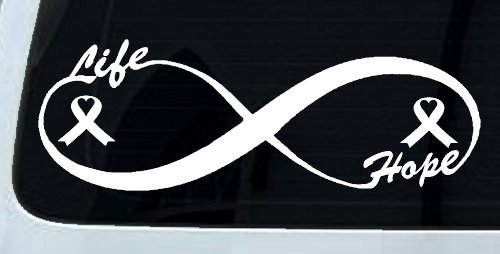 Infinity Life and Hope Breast Cancer Awareness Car or Truck Window Decal Sticker