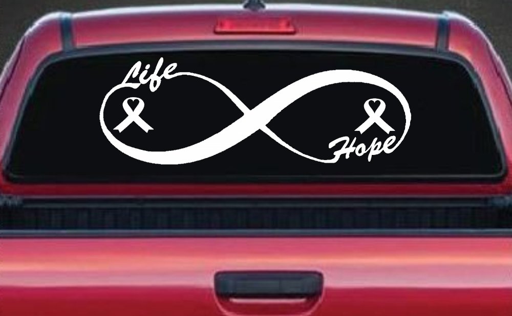 Infinity Life and Hope Breast Cancer Awareness Car or Truck Window Decal Sticker