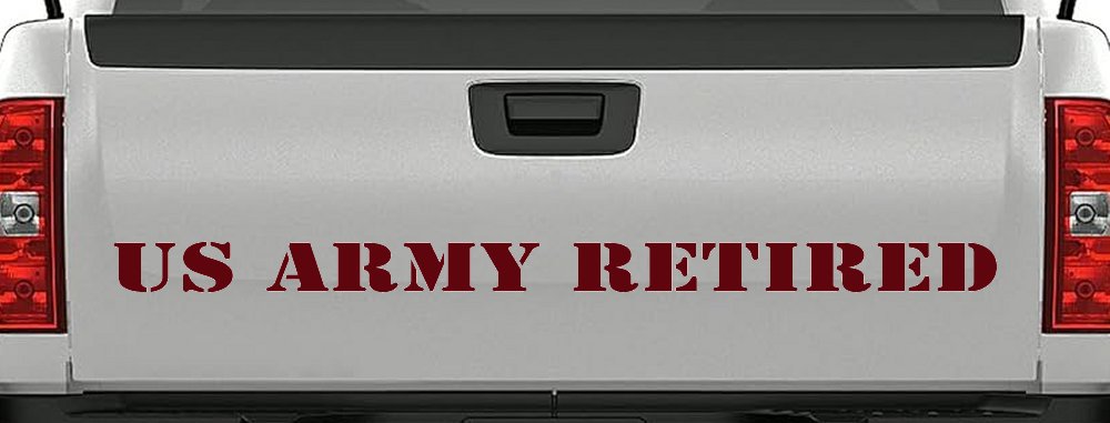 US Army Retired Military Car or Truck Window Decal Sticker (Purple Red)