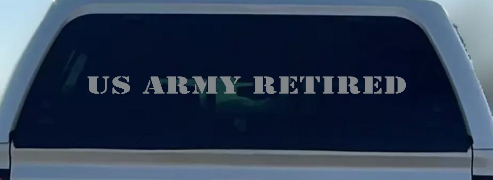 US Army Retired Military Car or Truck Window Decal Sticker (Telegrey)