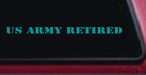 US Army Retired Military Car or Truck Window Vinyl Decal Sticker (Turquoise)