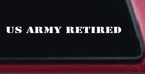 US Army Retired Military Car or Truck Window Vinyl Decal Sticker (White)