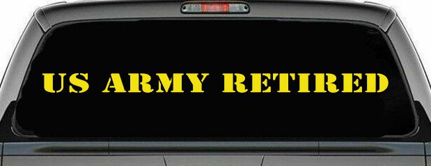 US Army Retired Military Car or Truck Window Decal Sticker