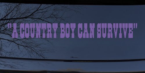 A Country Boy Can Survive Car or Truck Window Decal Sticker (Purple)