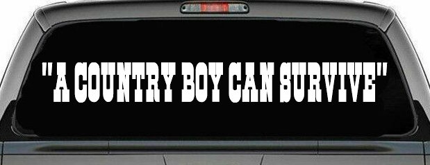 A Country Boy Can Survive Car or Truck Window Decal Sticker (White)