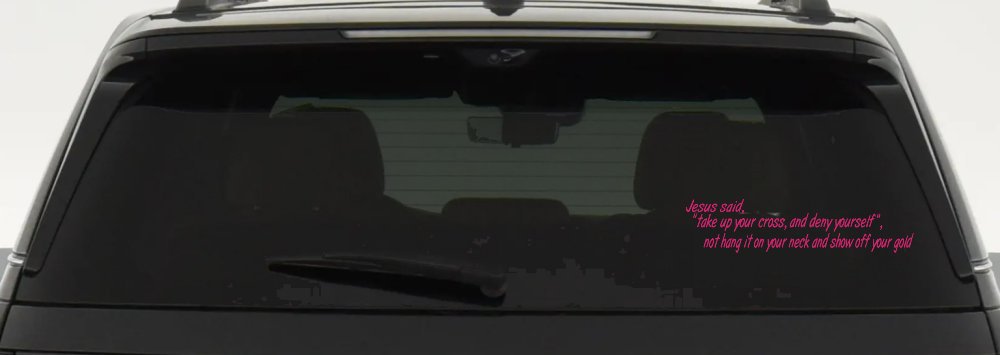 Jesus Said Take Up Your Cross And Deny Yourself Christian Car or Truck Window Decal Sticker (Hot Pink)