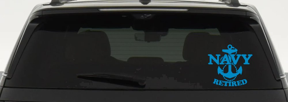 Navy Retired With Anchor Military Car or Truck Window Decal Sticker