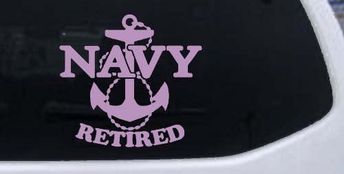 Navy Retired With Anchor Military Car or Truck Window Decal Sticker