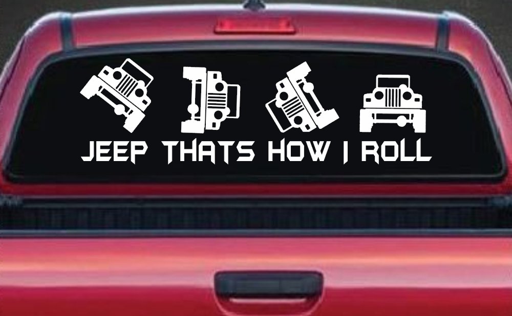 Jeep Thats How I Roll Funny Off Road Car or Truck Window Decal Sticker (White)