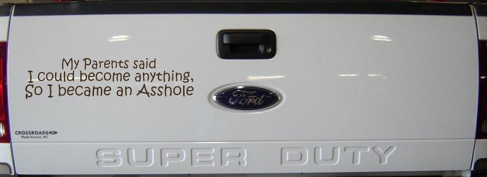 Parents Said I Could Become Anything So I Became an Asshole Funny Car or Truck Window Decal Sticker