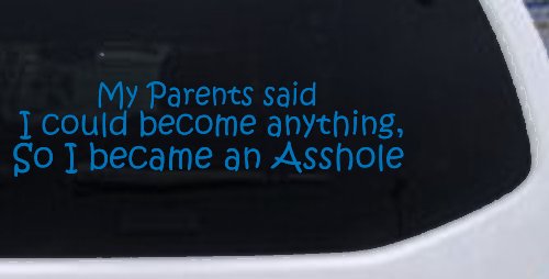 Parents Said I Could Become Anything So I Became an Asshole Funny Car or Truck Window Decal Sticker