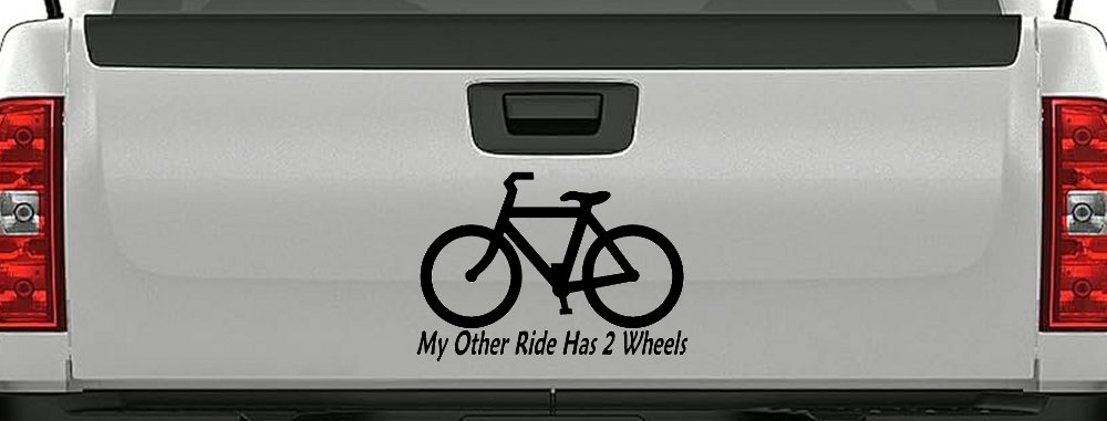 My Other Ride Has Two Wheels Bicycle Funny Car or Truck Window Decal Sticker (Black)